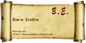 Bara Endre névjegykártya